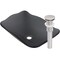 Novatto RETTANGOLARE Glass Vessel Bathroom Sink Set, Brushed Nickel TIS-317GBN - alternate 1